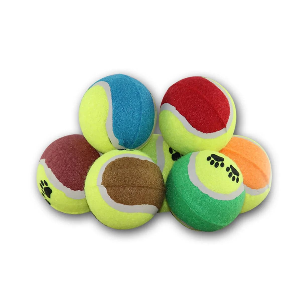12 Palline da Tennis per Cani e Gatti con Simpatico Motivo a Zampa - Stimolano gli Instinti Naturali, Prevenzione Graffi, Esercizio Fisico