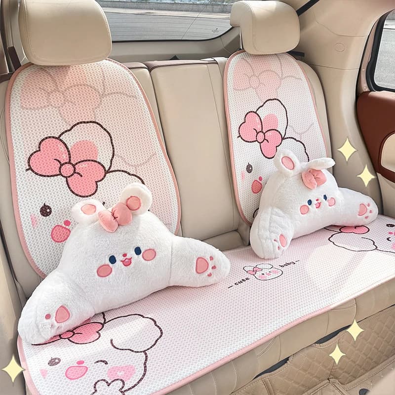 Universal Car Seat Cushion Ice Back Bee Ceiling Design Silk Honeycomb Adorable Seat Cover for Car Comfort for cartoons for all seasons