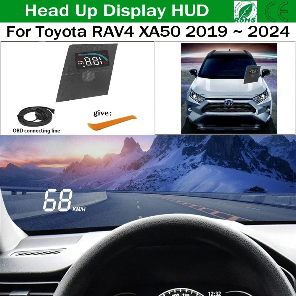 Per Toyota RAV4 XA50 2019-2024 OEM nascosto HUD Head Up Display tachimetro parabrezza auto proiettore allarme