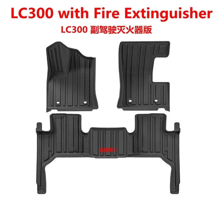 Utilizzare per Toyota Land Cruiser LC300 tappeto per auto LC300 tappetino Set completo adatto per pavimento impermeabile LC300 con tappetino Estintore