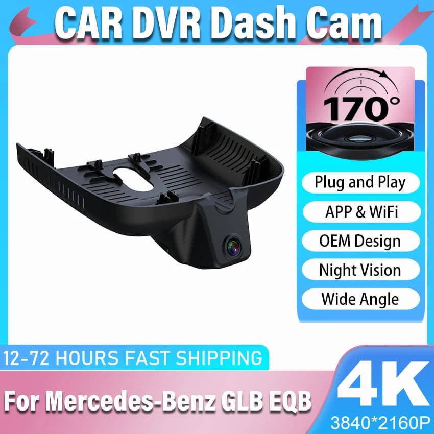 For Mercedes-Benz GLB GLB200 GLB220 x247 EQB EQB260 2024-2026 Plug And Play Car Wifi DVR Video Recorder Dash Cam Camera Dashcam