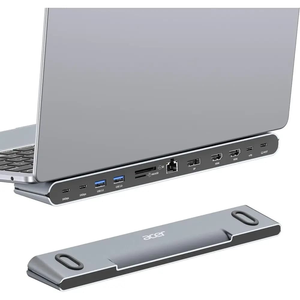 Docking Station Universale 11-in-1 per Laptop con DisplayPort 8K, Doppio HDMI 4K, Ethernet Gigabit, Dati 10Gbps, PD 100W, SD/T, USB-C