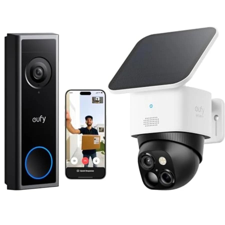 Video doorbell bundle for home security: 4K FHD, battery/wired powered, head-to-toe view, live video call, 24/7 recording, huma