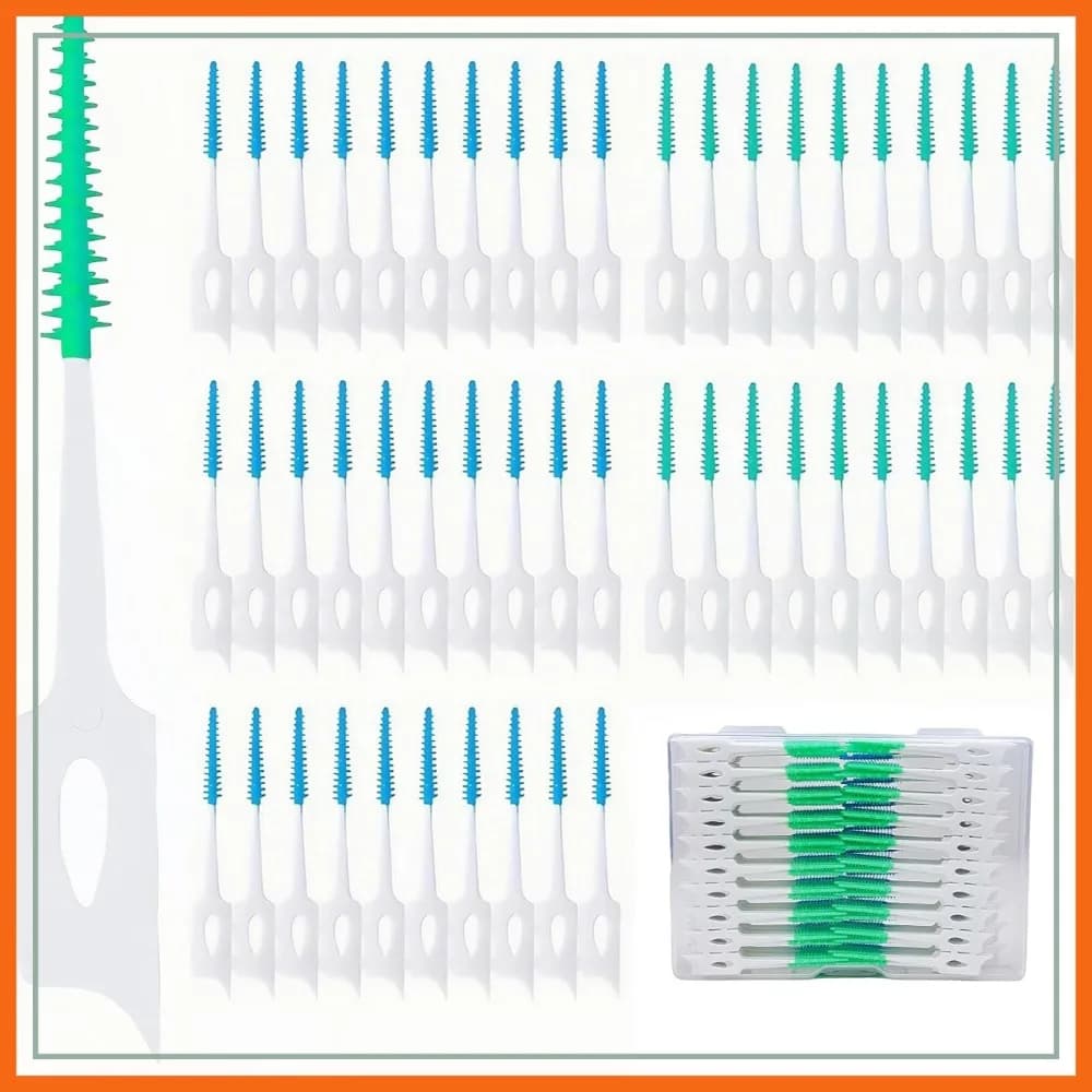 300 Pezzi Spazzolini Interdentali Bivalenti in Silicone Morbido, Scovolini Dentali Monouso Premium per una Pulizia Efficace dei Denti