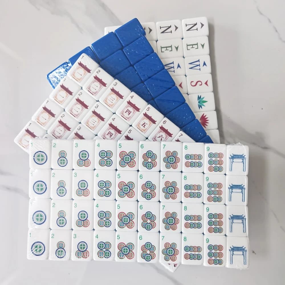 OMHJGO Custom Luxury Engraved American Mahjong Set Acrylic Cobalt Blue Mahjong Tiles Leisure Family Games Travel Mah Jongg Sets