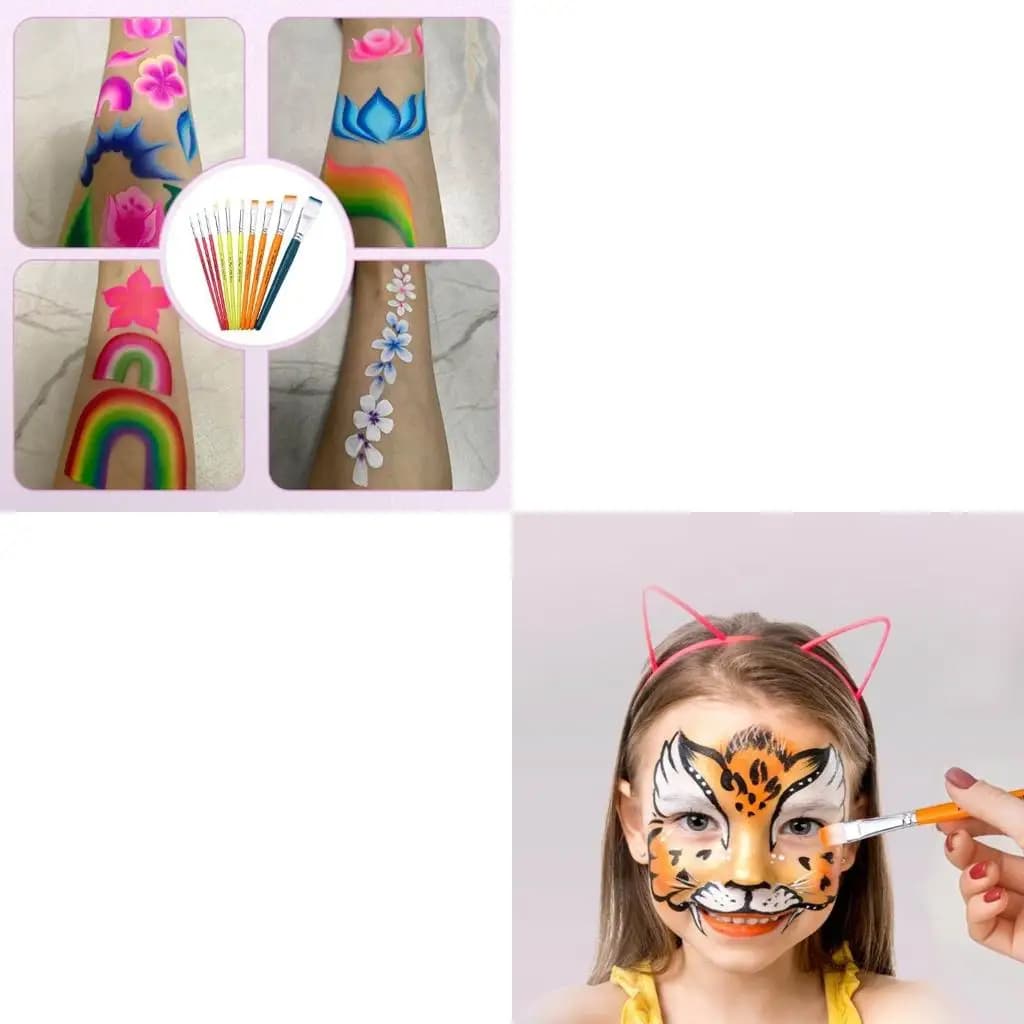 10 Pcs Artist Paintbrushes Face Body Paint Brushes Set Acrylic Paint Brushes
