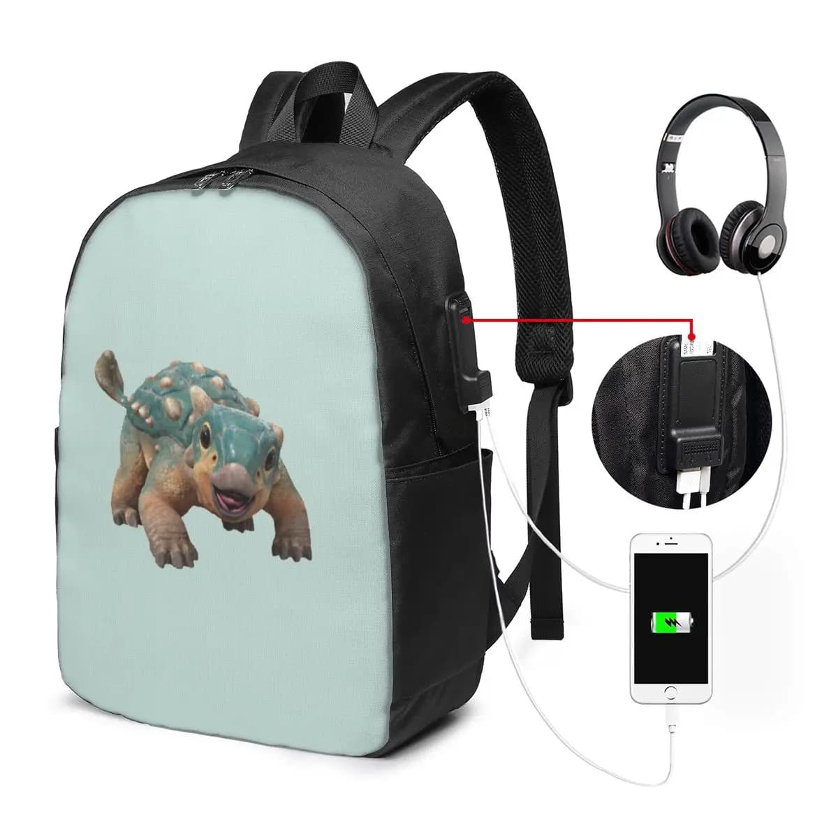 Bumpy Ankylosaurus Magniventris Zaino da viaggio per notebook, borsa per computer, borsa da scuola per studenti universitari, borse a tracolla per laptop
