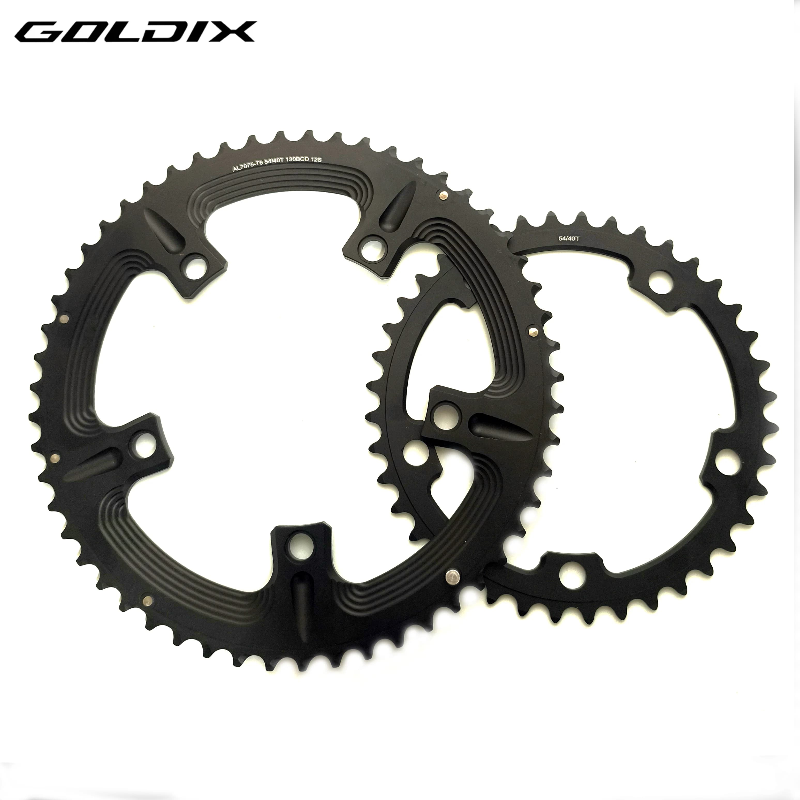 GOLDIX 130BCD Doppio Pignone a 5 Fori per Bici da Strada 53-39T 54-40T 56-42T per Guarnitura 130 BCD