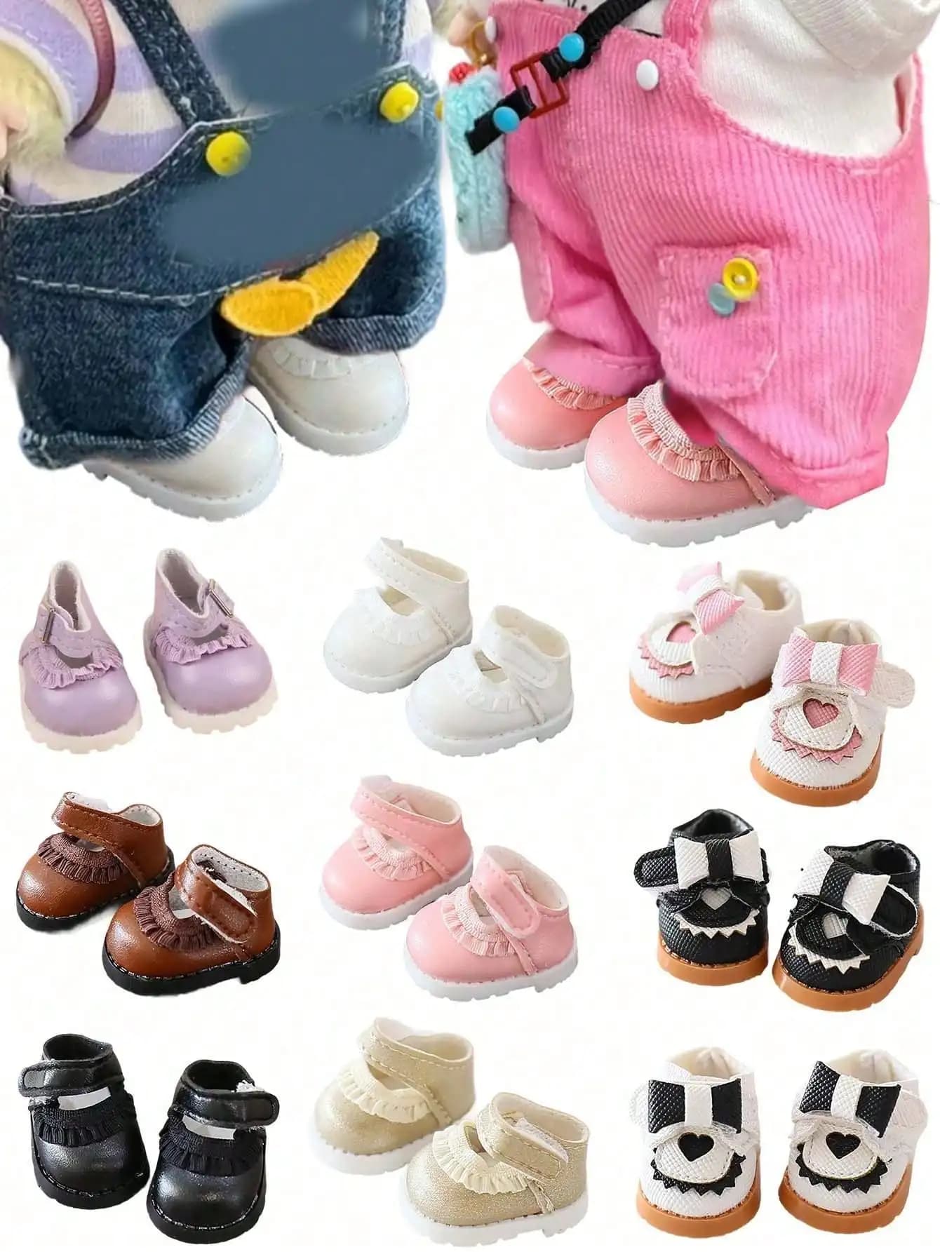 Adatto per accessori per scarpe da mattina labubu, set di scarpe, piccole scarpe in pelle, 3,8 cm, scelta perfetta per regali di compleanno
