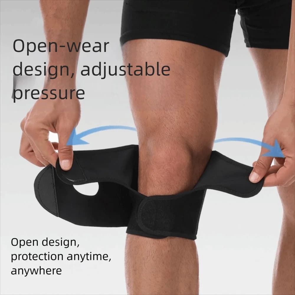 Supporto per Ginocchio in Neoprene con Molla, Traspirante, Nero, Comodo, Fascia per Patella Sportiva