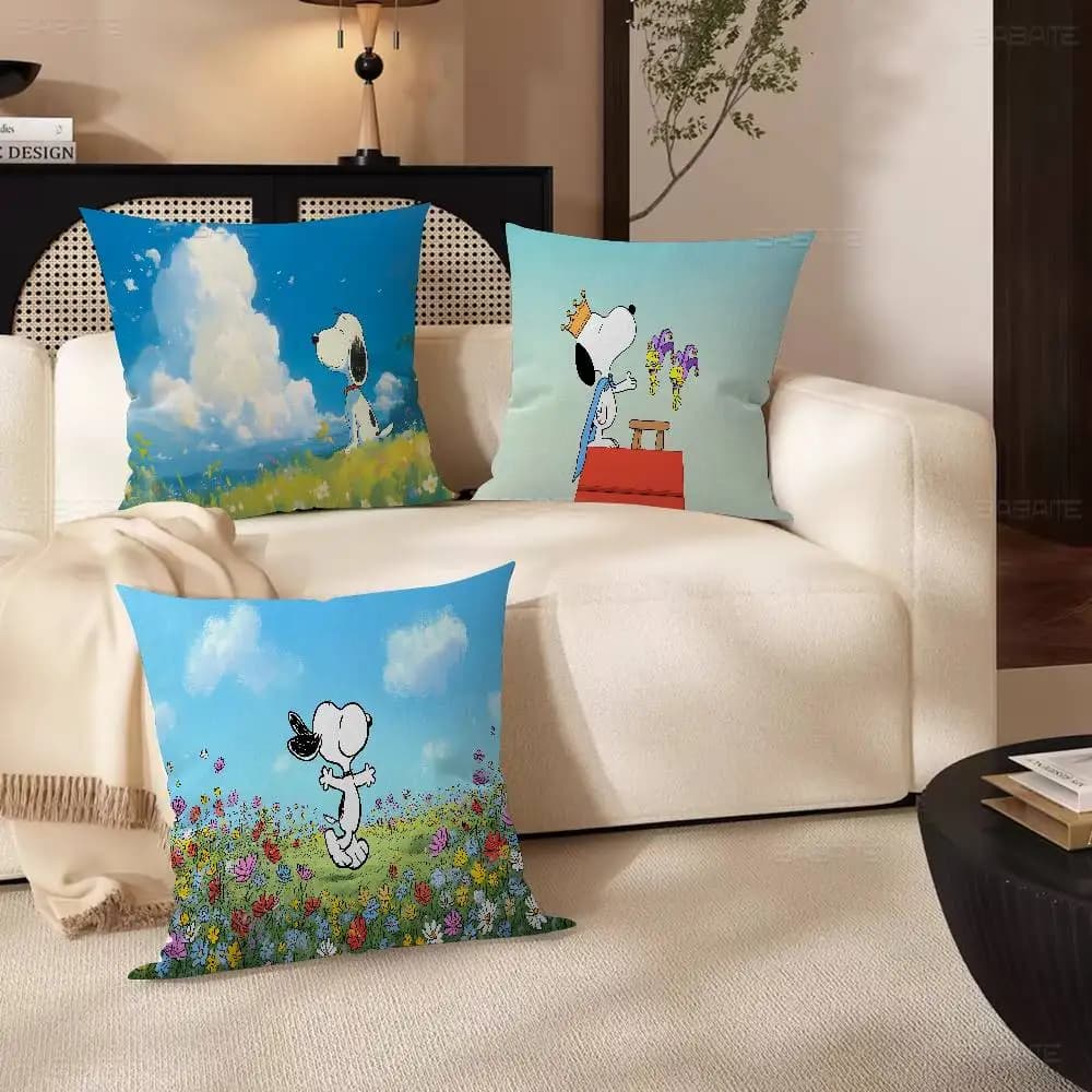 Cartoon Dog-S_SnoopyS Cushion Cover Polyester Sofa Cushions Decorative Throw Pillows Home Decoration Pillowcover