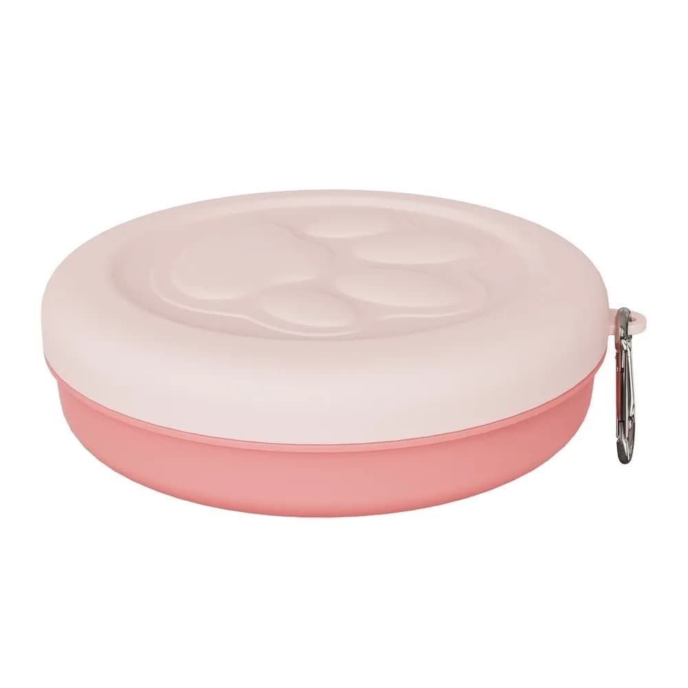 Ciotola Portatile Pieghevole 2-in-1 per Cani con Coperchio, Design Multifunzione per Cibo e Acqua, Ideale per Viaggi