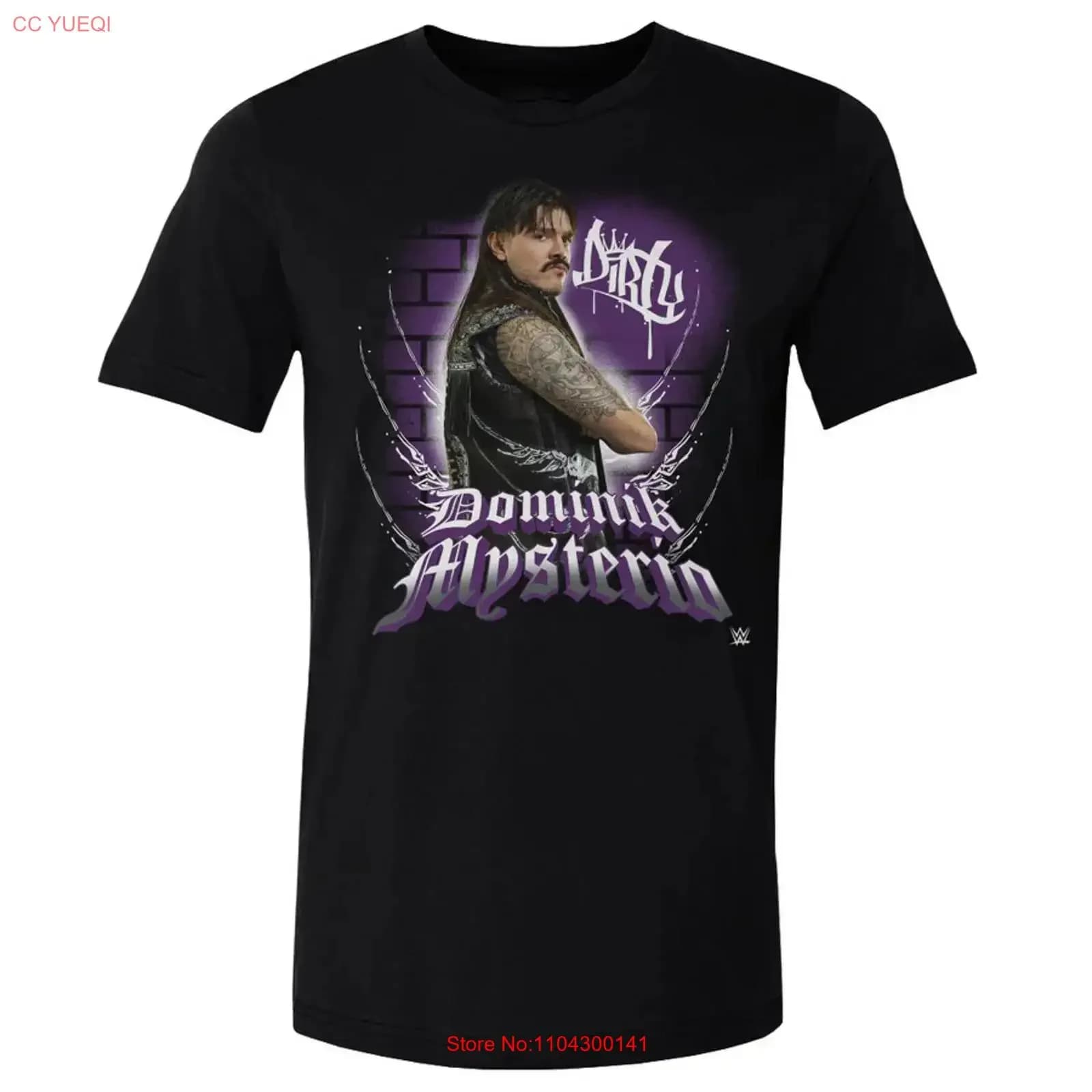 T-shirt Dominik Mysterio Dirty WHT Nera Taglia S-5XL Vintage Lavata, Abbigliamento Designer Uomo, Grafica Moda Streetwear Versatile