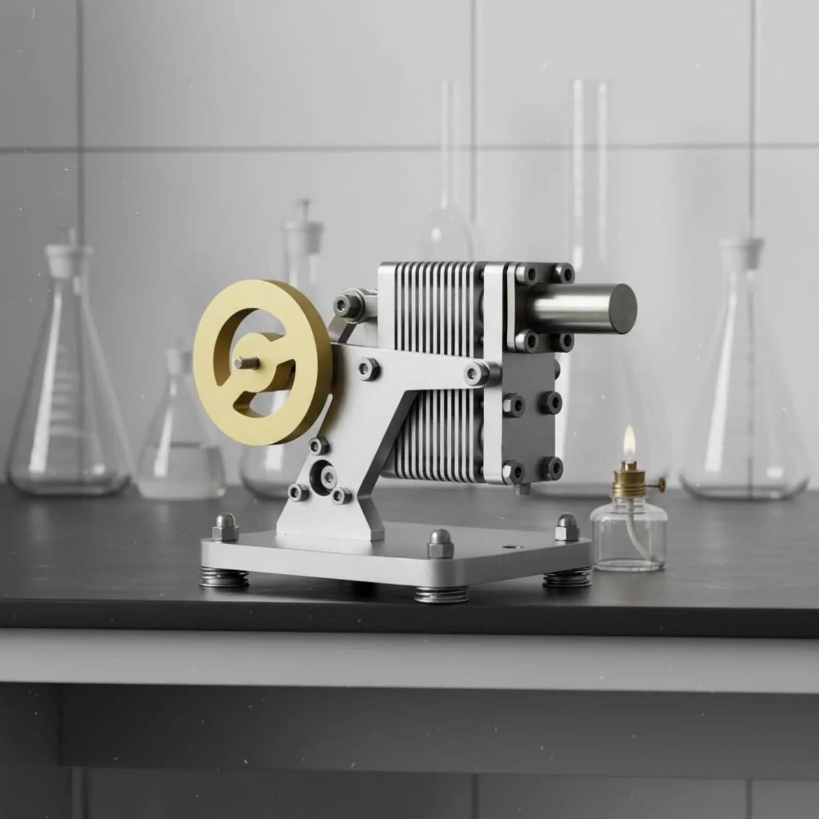 Modello di Motore Termico, Regalo Scientifico, Modello di Motore a Collegamento Orientabile, Facile da Usare, Ben Progettato per Studenti, Decorazione da Scrivania