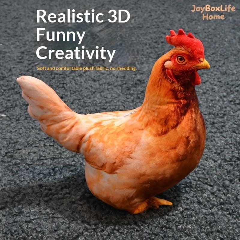 3D Lifelike Large Simulation Hen Plush Pillow Soft Stuffed Plush Toy Home Decor Ornament Novelty Funny Birthday Gift For Adult
