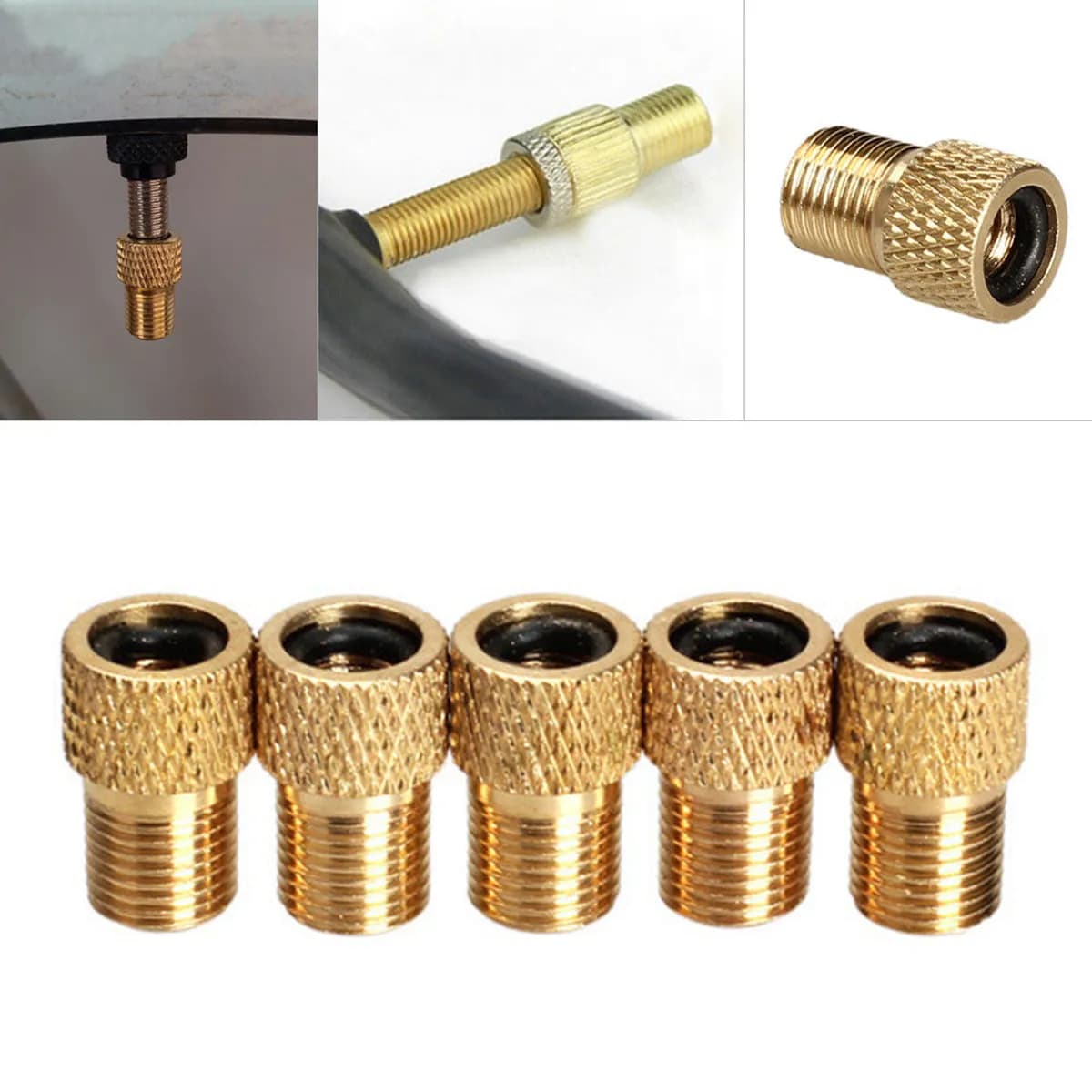 20 Pezzi Adattatore Valvola Bici da Presta a Valvola Standard per Camera d'Aria, Convertitore in Metallo per Pompa a Pedale Auto e Compressore