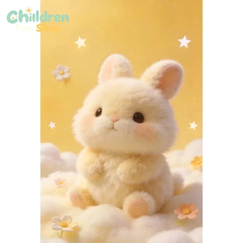 DIY Cloud Bunny Diamond Painting, Sweet Pastel Cute Rabbit Art For Living Room Wall Decoration Exquisite Gift,No Frame