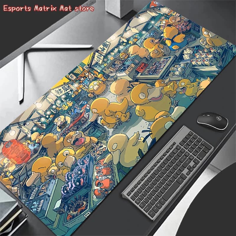 Carpets for Mouse Anime XXL, Desk Mat for Keyboard and Mouse, Rubber Mat for Gaming, Tapis Souris Psyduck for Notebook PC, Mousepad P-Pokemons