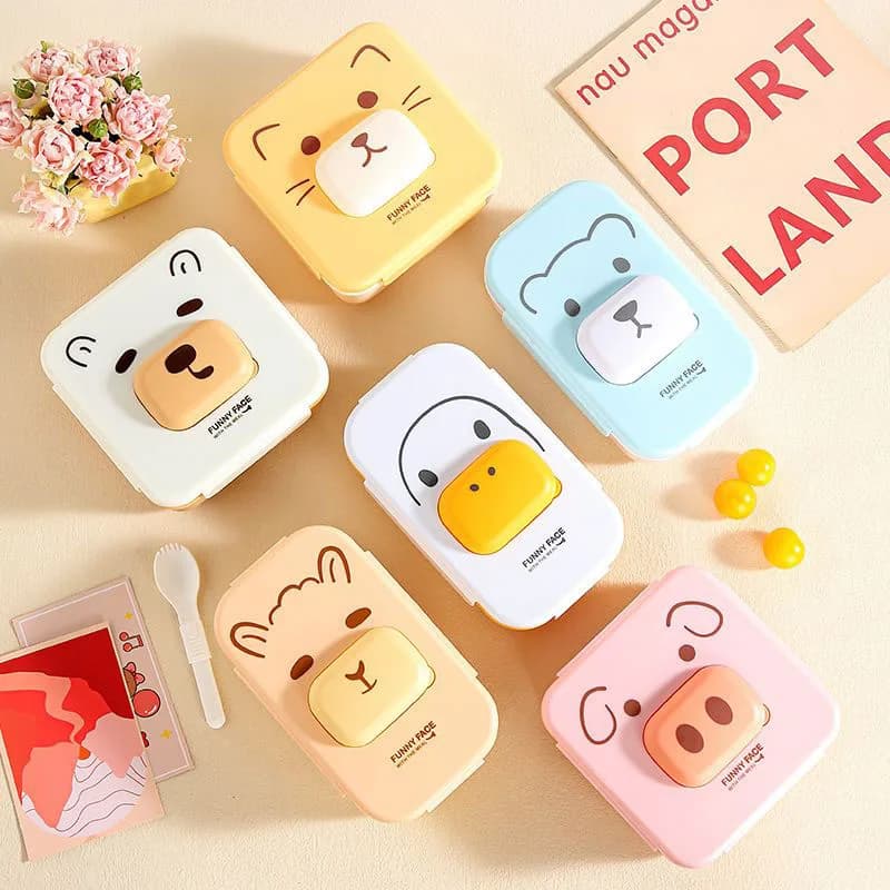 Scatola per il pranzo Bento per bambini simpatico cartone animato Lunchbox per microonde Contenitori per alimenti portatili a tenuta stagna per la scuola dei bambini