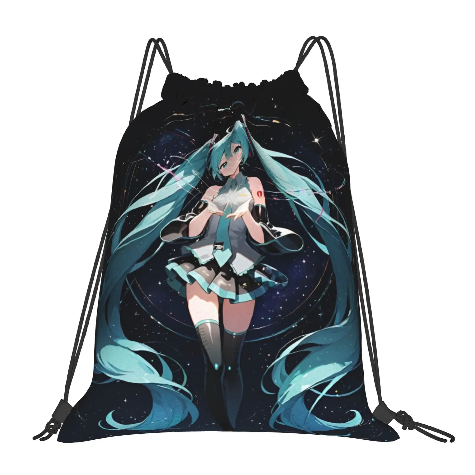 Borsa con coulisse personalizzata H-Hatsunes per uomo e donna, leggera, con stampa vintage Vocaloid, per sport e palestra