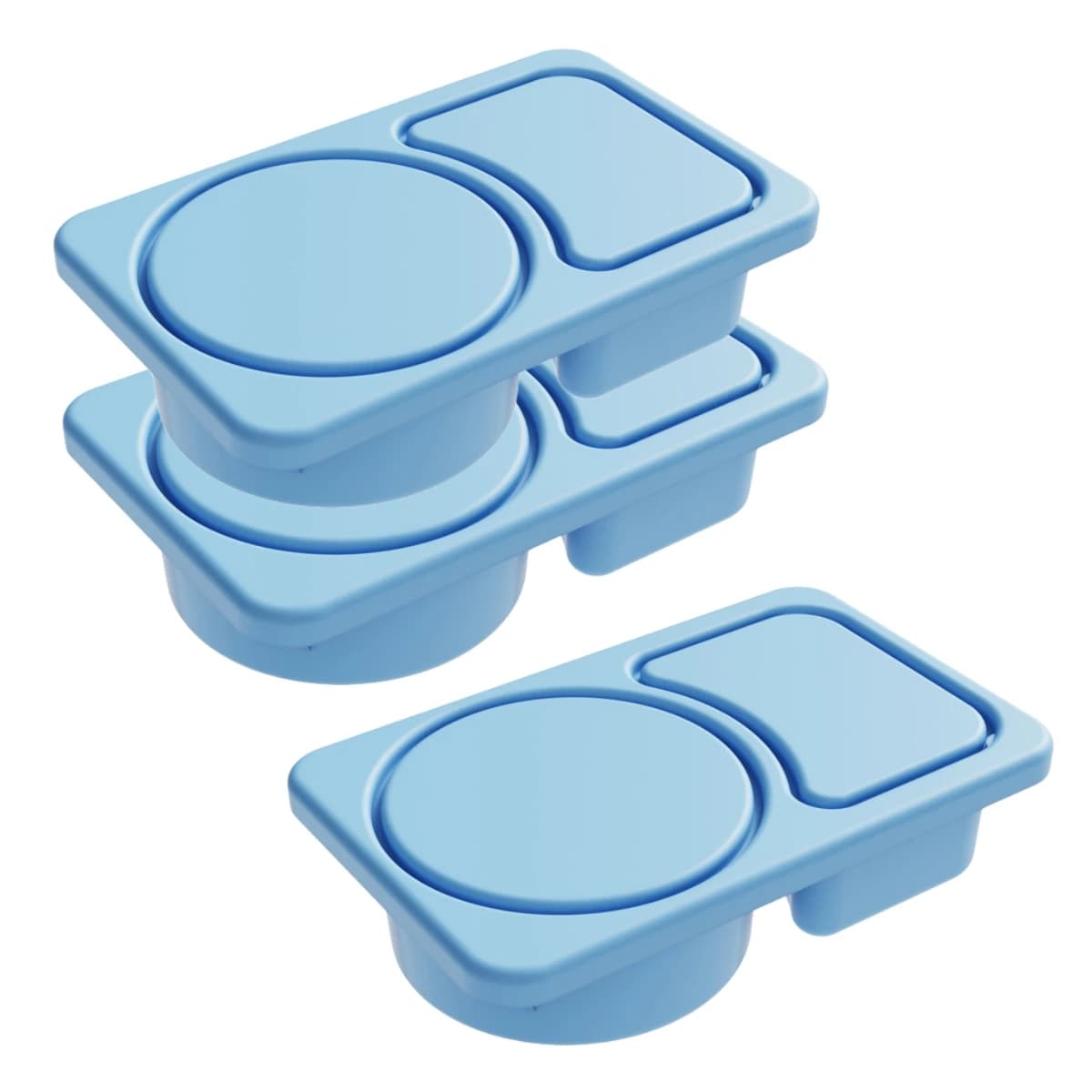 Set di contenitori per il pranzo da viaggio compatti in silicone, contenitori per snack da viaggio, contenitori per il pranzo a doppio scomparto, contenitori per snack da viaggio