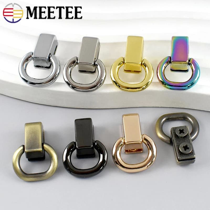2/4/10 Pz Meetee 11mm Fibbie in metallo O Ring Vite Fibbia Borsa Cinghia Clip laterale Chiusura Borsa Maniglia Connettore Accessori hardware