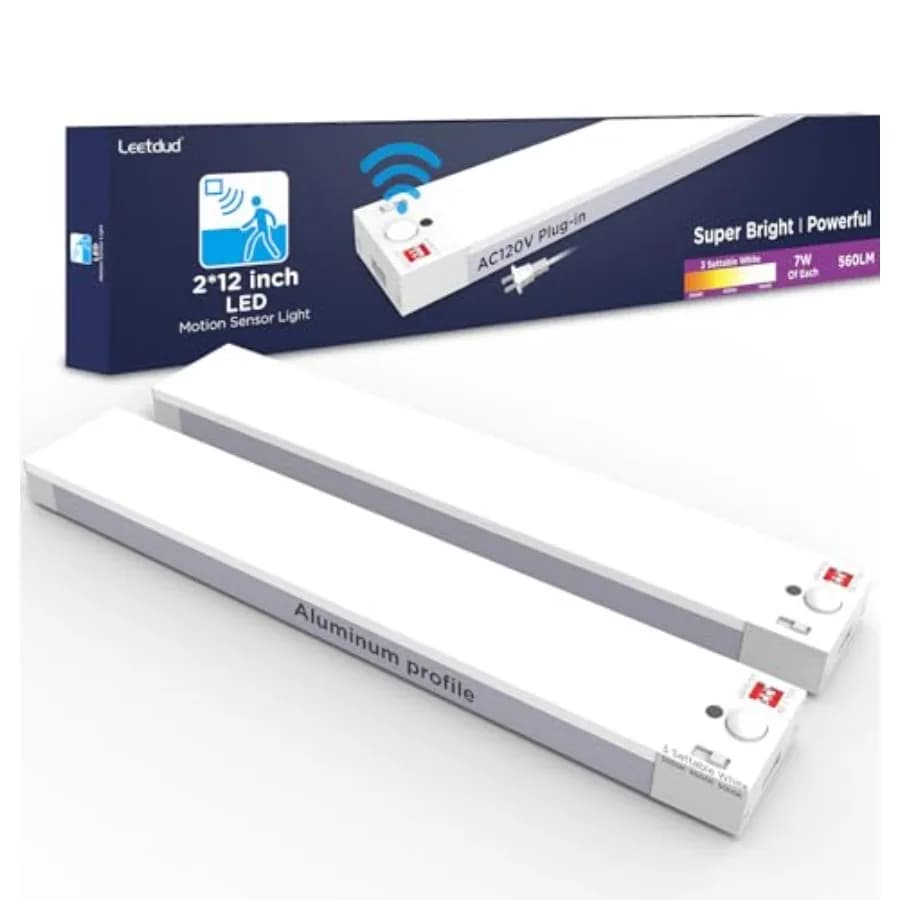 Luci LED Sottopensile con Sensore di Movimento 0V, 3CCT 3000/4000/5000K, in Alluminio, Collegabili, Super Luminose per Banconi