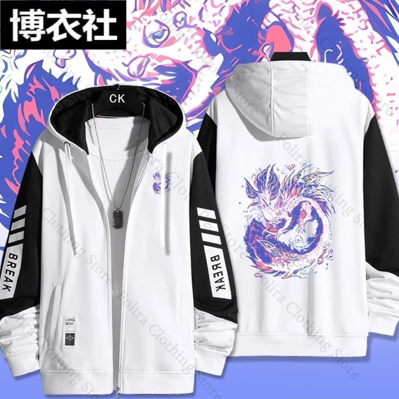 Gioco Monster Hunter Felpa con cappuccio con stampa Cappotto autunnale Camicia con cappuccio a maniche lunghe Felpa con cappuccio da uomo Abbigliamento da uomo Felpe con zip Felpa da uomo