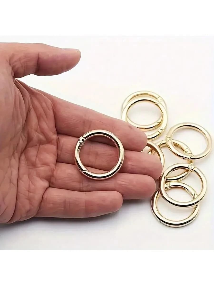 8pcs Spring O-Ring Alloy Buckle Keychain Accessories For Bag Purse Handbag Pet Rope Car Charm