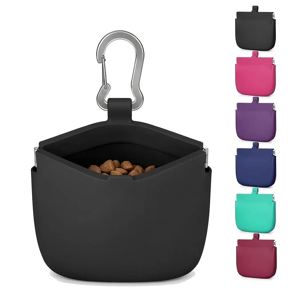 Borsa da Cintura per Addestramento Cani, Sacchetto Portatile in Silicone per Snack per Animali, da Appendere a Vita e Zaino per Uso Esterno