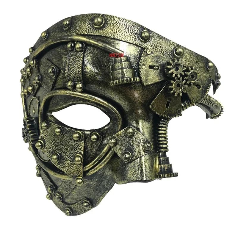 2026 Mechanical Gear Steampunk Phantom Masquerade Cosplay Mask Half Face Costume Halloween Christmas Party Props Adult Ani LCMW2