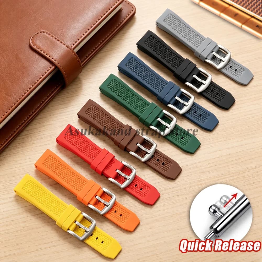20mm 22mm 24mm Silicone Watch Band for Rolex for Seiko Watchstrap Quick Release Men Sport Rubber Bracelet for Smartswatch Strap