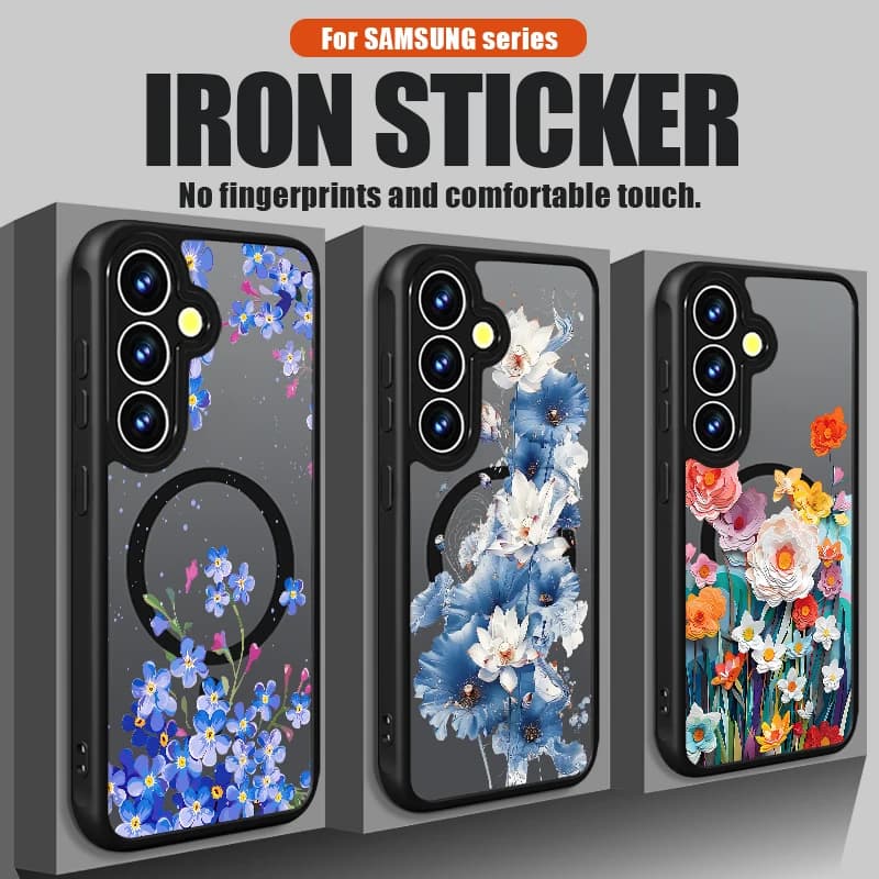 Custodia Magnetica per Telefono con Motivo Floreale Romantico per Samsung Galaxy S26 S24 S23 Ultra S25 FE S22 Plus S25 Edge, Cover Rigida Compatibile con Magsafe