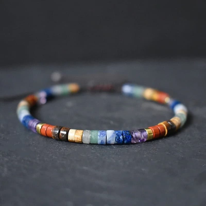 Braccialetto curativo Chakra con perline di pietra naturale da 4 mm, gemma per donne e uomini, gioiello spirituale per yoga e meditazione, idea regalo.