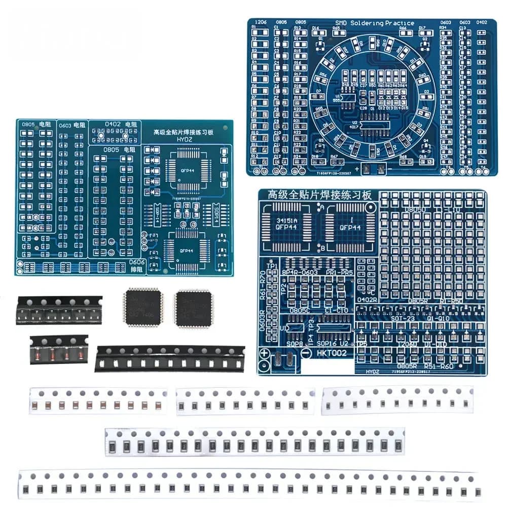 SMD NE555 CD4017 Componenti LED lampeggianti rotanti SMT LQFP44 Scheda pratica di saldatura Circuito elettronico Suite di formazione Kit fai da te