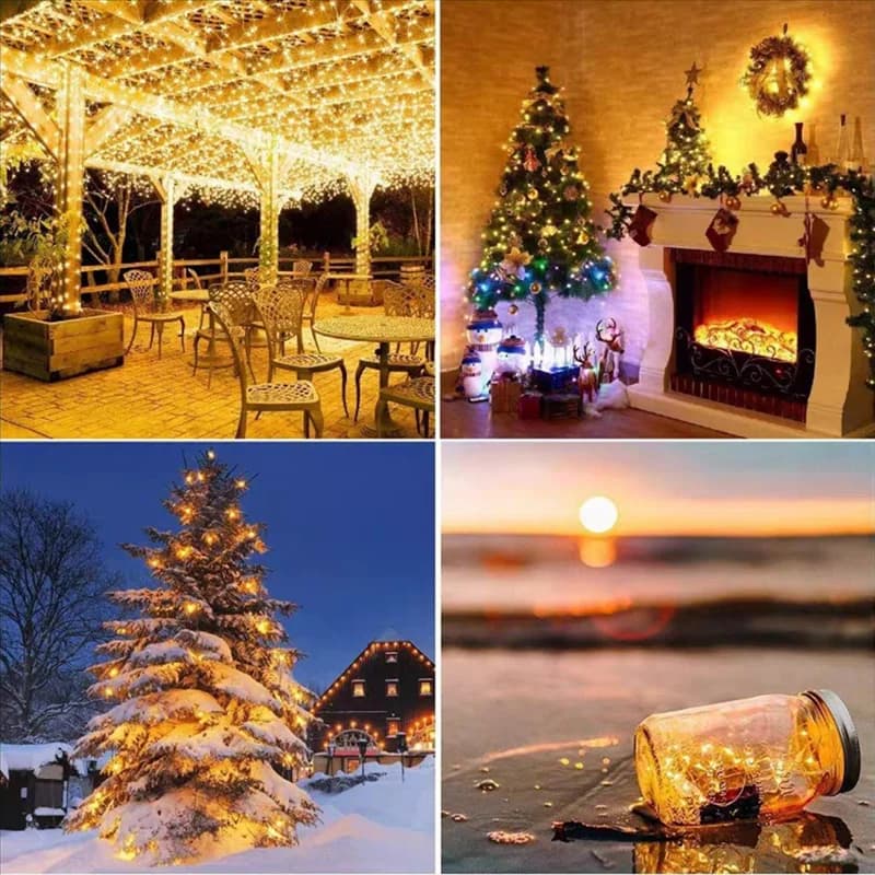 ONCE Luci ad energia solare 200 lucine a LED per illuminazione natalizia esterna Cortile Strada Decorazione del giardino 20 m