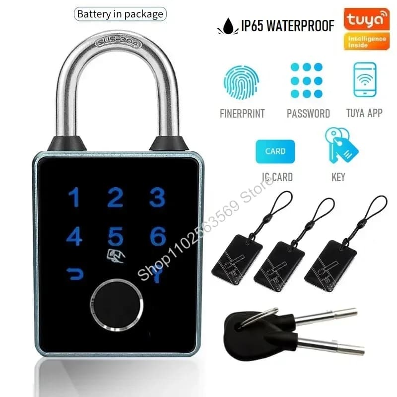 Tuya/TTlock Smart Fingerprint Password Lucchetto Scheda APP Chiave NFC Sblocca Serrature per porte Antifurto e serratura elettronica impermeabile IP65