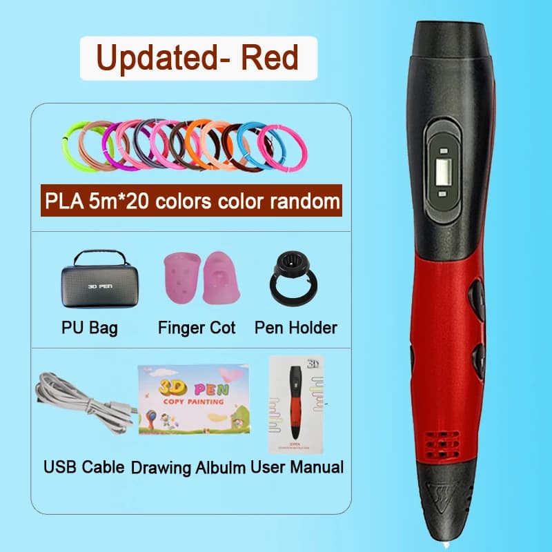 3D Pens 3D Pens, ABS/PLA filament from 1.75 mm, 3D model, 3D magic pen, best gift for creative children, Christmas gift New Year Gift