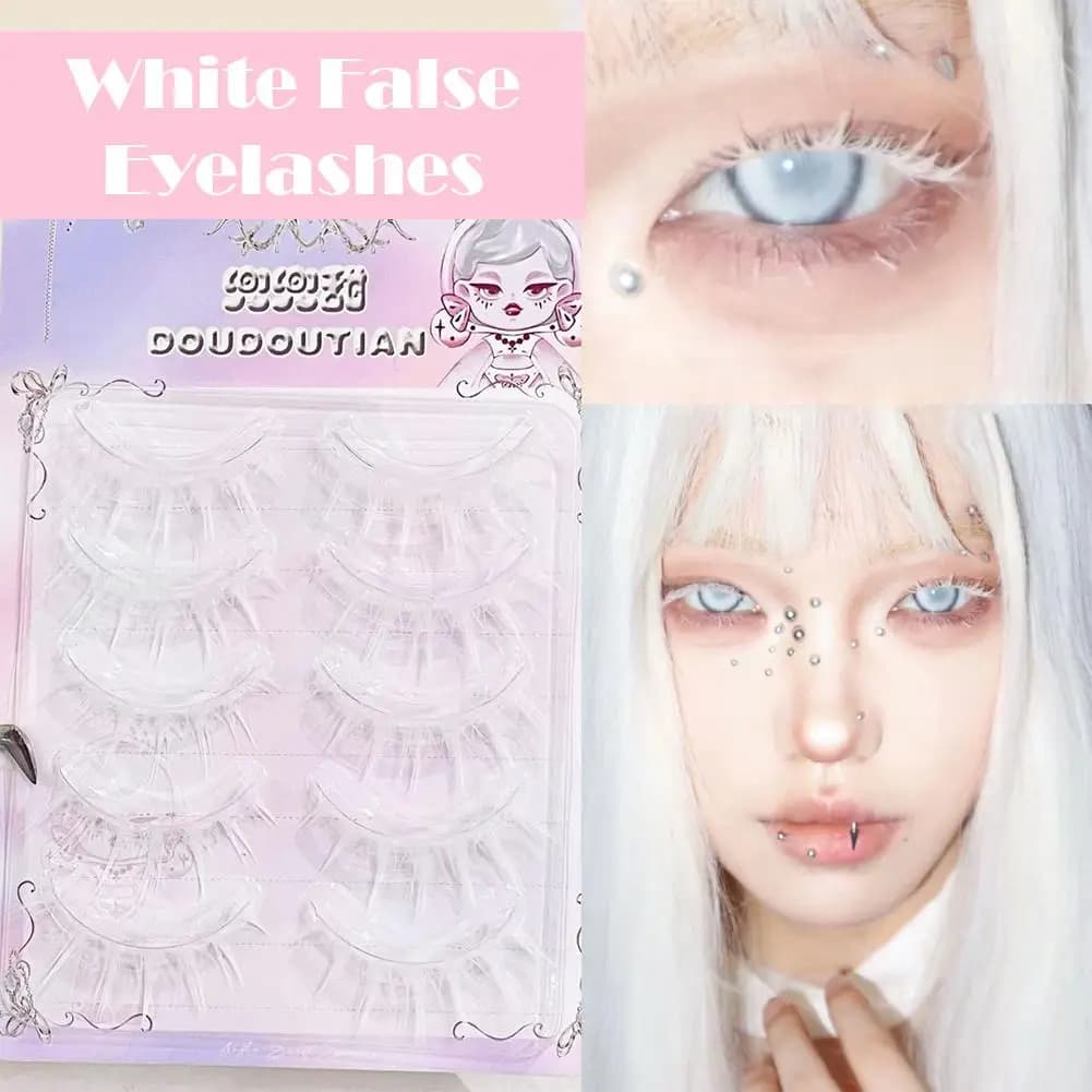 Thick Eyelash Cluster Natural Faux Eyelashes Transparent Eyelashes Thin Makeup Korean Eyelashes Fake B3Q6