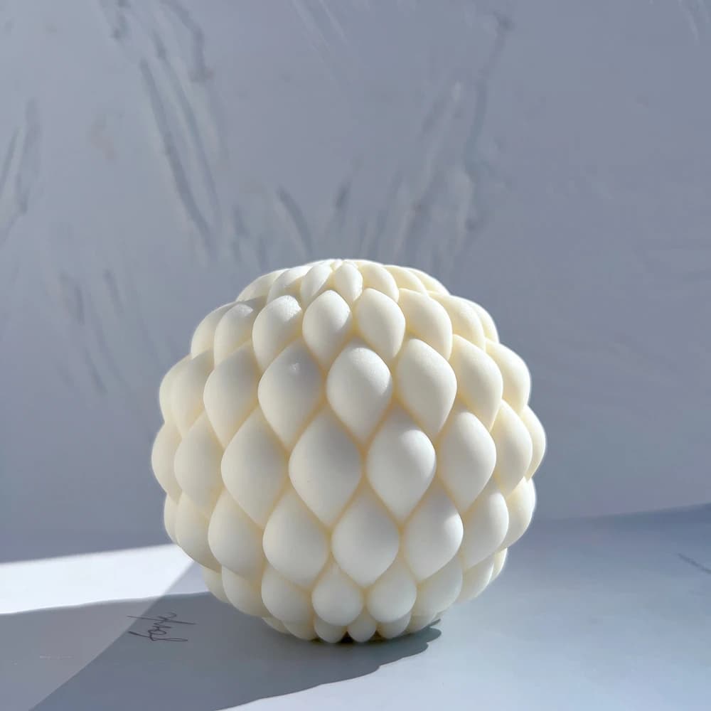 Twirl Raindrop Ball Candle Mold Aesthetic Swirl Home Decor Molds Geometric Curved Round Silicone Candles Mould