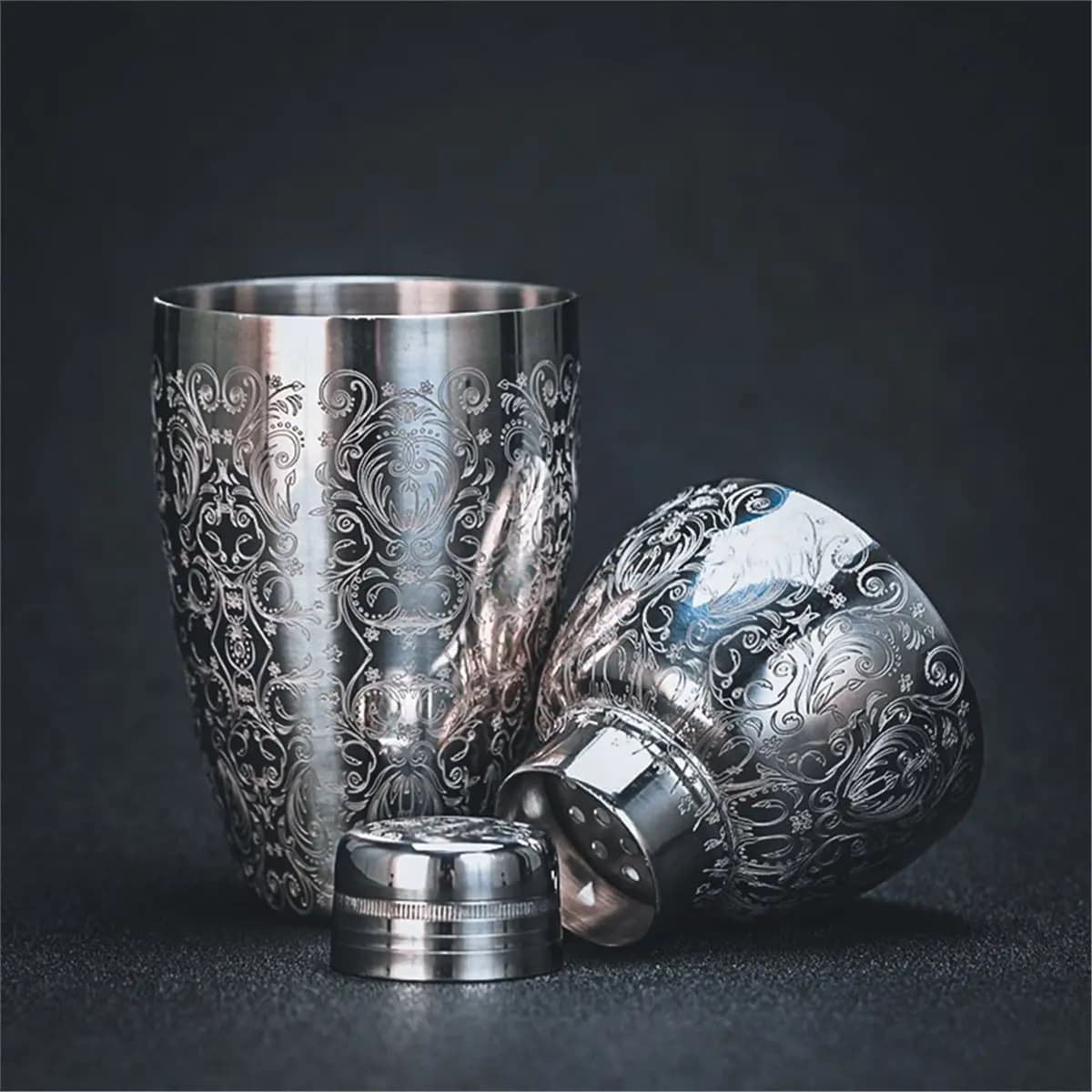Best sales 2026 500ml Carving Carving Vintage Bar Shaker Stainless Steel Cocktail Boston Bar Tools