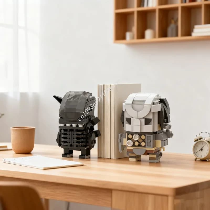 Set di Costruzioni MOC Predator vs Alien Brickheadz, 322 Pezzi, Modello Architettonico Fai-da-Te, Idea Regalo di Natale, Giocattoli per Bambini