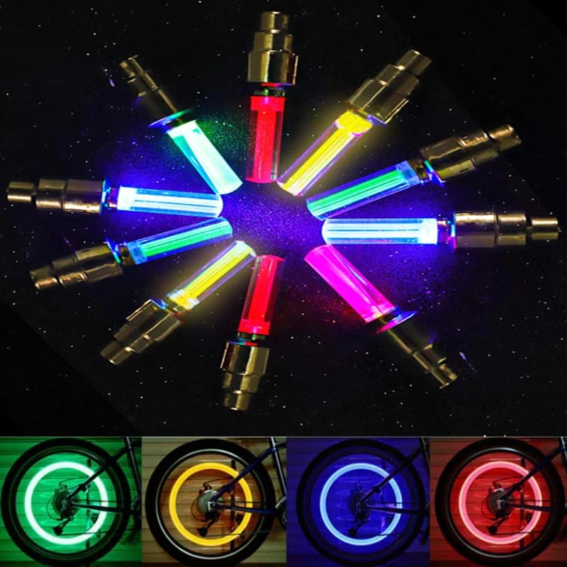 2/4 pezzi auto moto bicicletta tappi valvole pneumatici luce LED neon flash lampada pneumatico impermeabile luci ruota universali accessori auto
