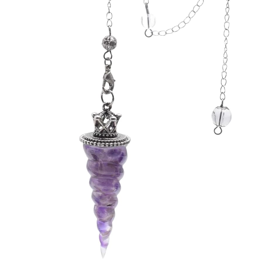 Lungo 7 Chakra cristallo pendolo divinazione pietra naturale Chip tallone cono ciondolo Reiki resina pendoli esoterici pendoli gioielli
