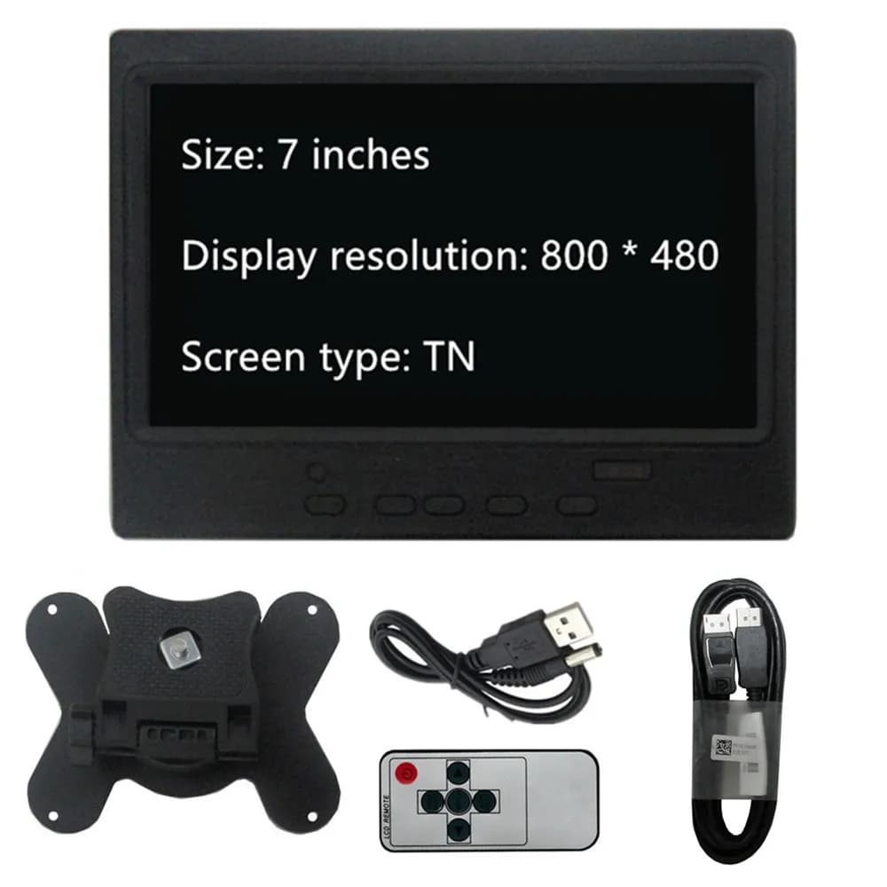 7 inch desktop monitor and 800*480 screen case VGA/AV/HDMI compatible Raspberry Pi laptop/ TV Box Mini computer