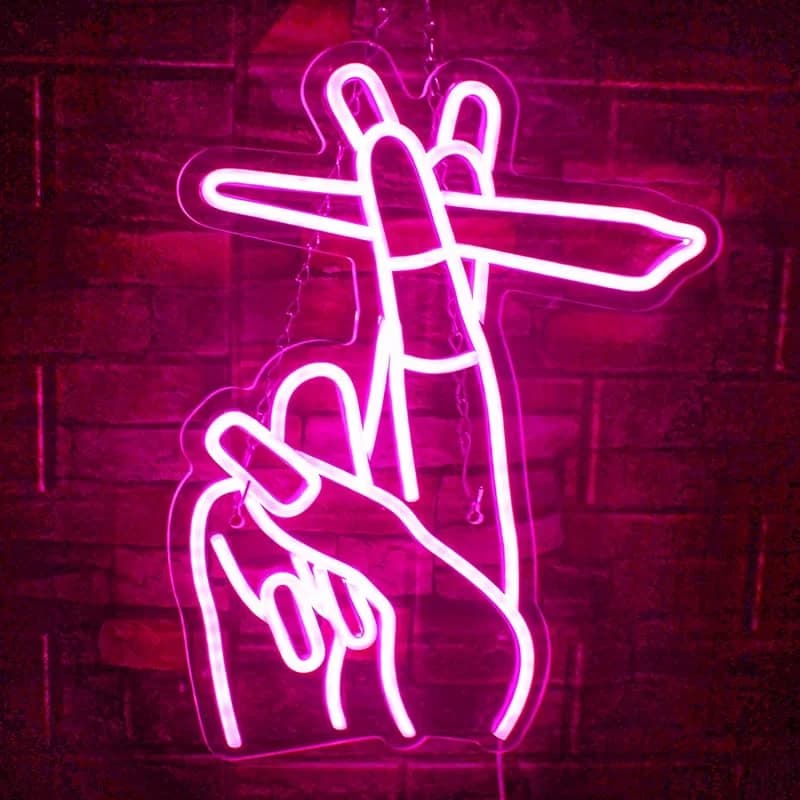 Insegne al neon per sigarette a mano Insegne al neon a LED per decorazioni da parete Gesto Bar per camera da letto Ufficio Ristorante Home Bar Sala giochi per feste