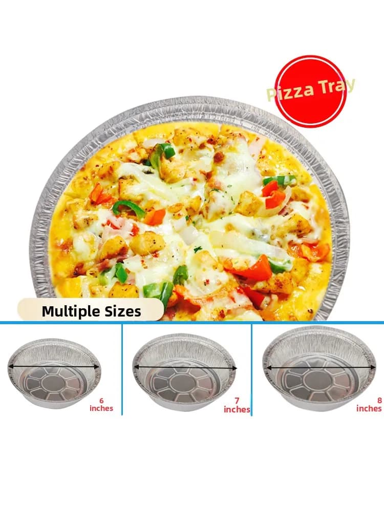 Food ade Aluminum Foil Baking Tray Air Fryer Pan BBQ Cooking Oven Disposable Tableware round ape Aluminum Foil Plate