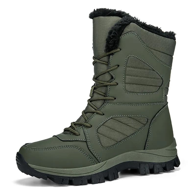 Men's Snow Boots New Casual Winter Shoes Platform Non-slip Warm Fur Ankle Boots Plush Combat Outdoor Hiking Motorcycle Boots