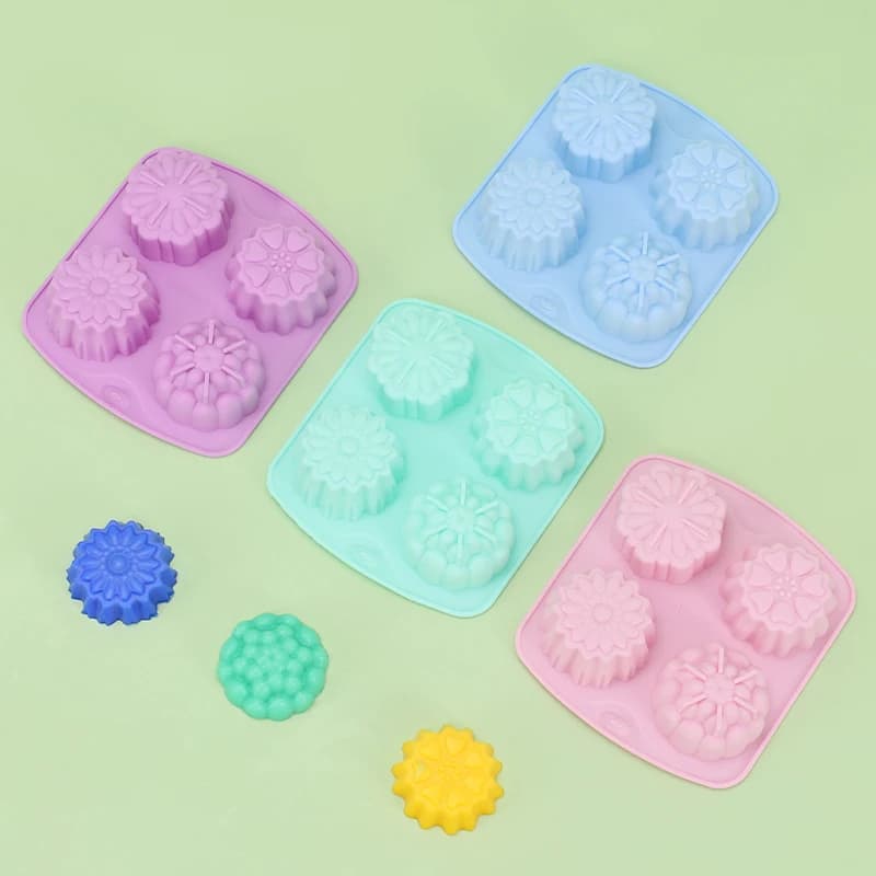Tipi di stampi in Silicone per fiori stampi per Muffin fatti a mano adatti per sapone e candele che fanno stampo per torta al cioccolato