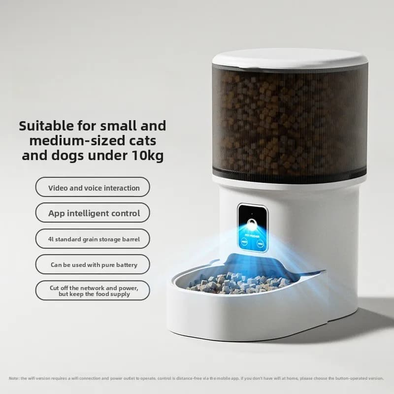 Pet automatic feeder Mobile phone WiFi Bluetooth Timing control Food delivery Smart feeder Cat pet supplies